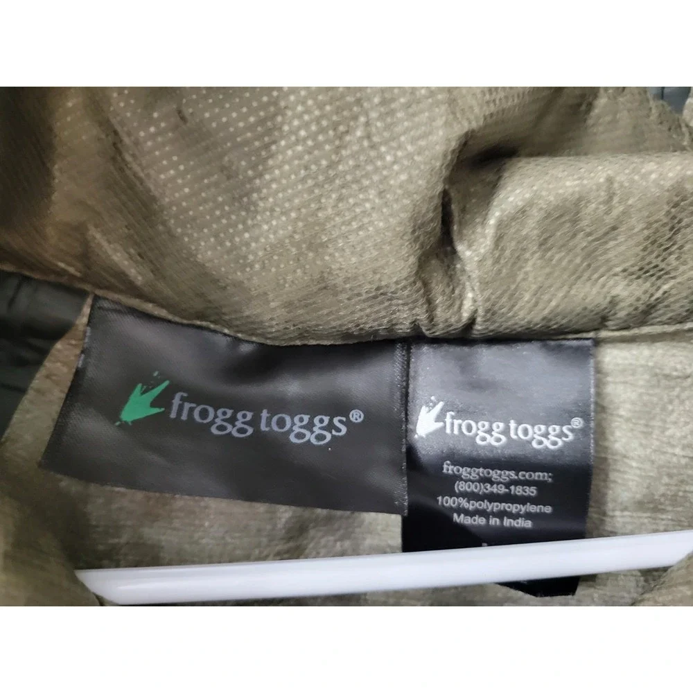 Frogg Toggs Waterproof Full Zip Removable Hood Jacket Olive Green Size Large EUC